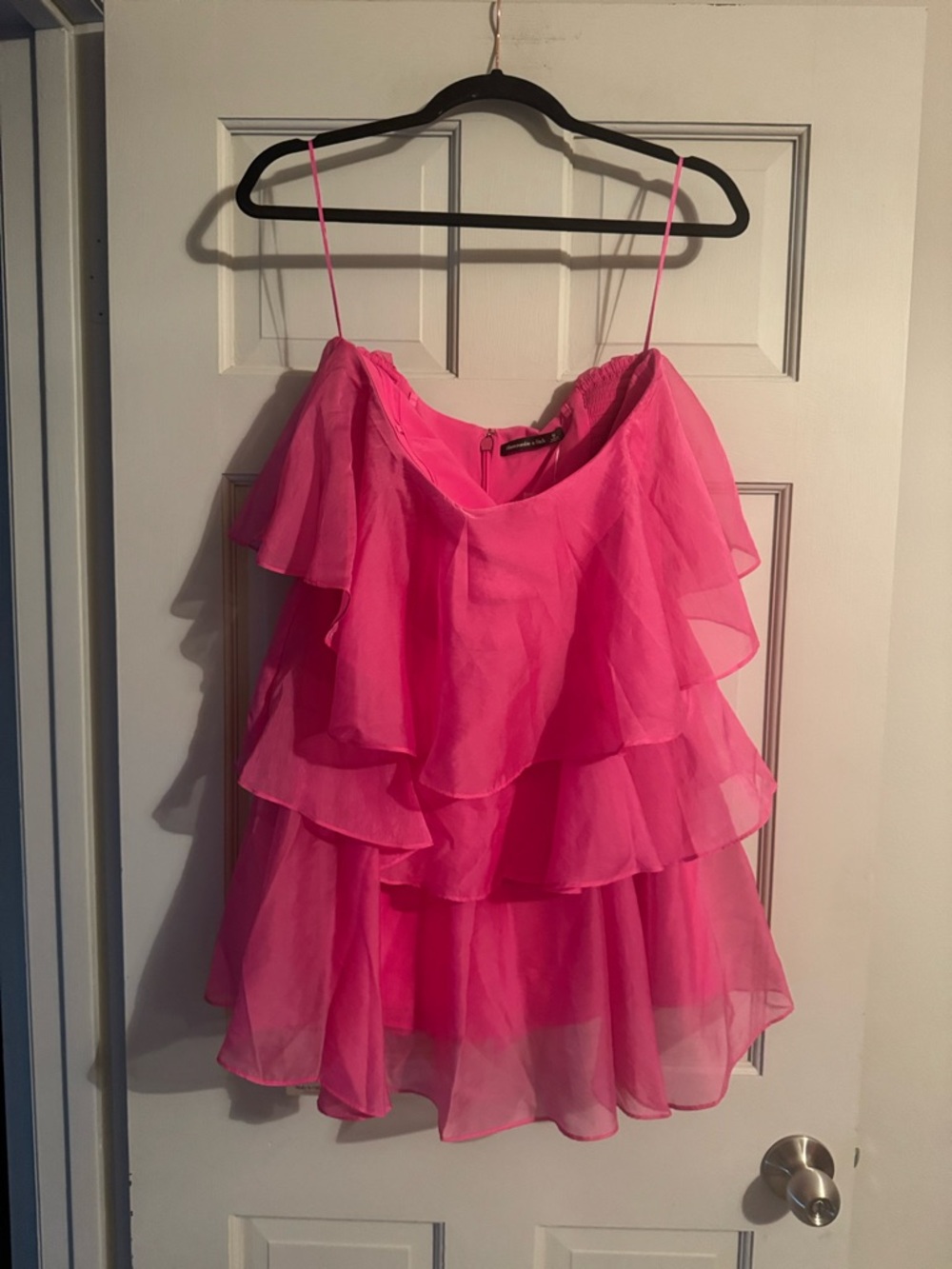 Abercrombie & Fitch Hot Pink Ruffle Mini Dress